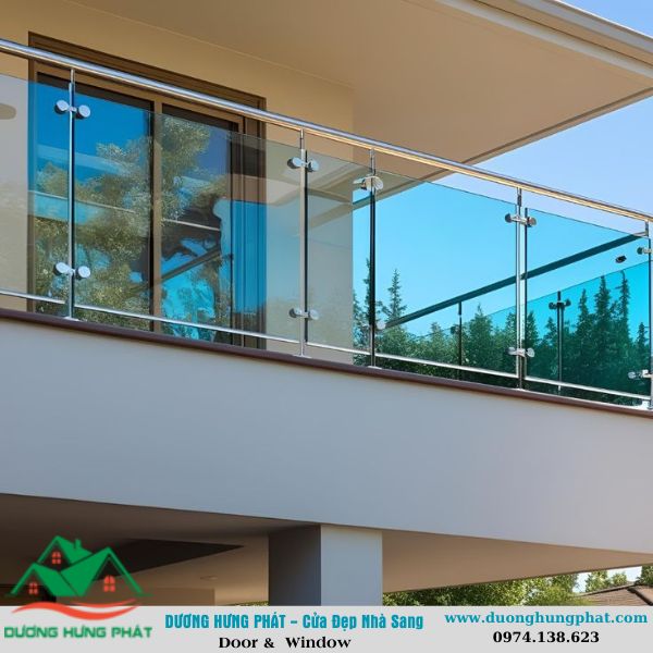 cầu thang lan can kính tại Tân Bình TP.HCM